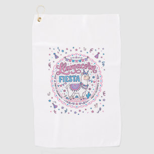Unicorn Llamacorn Fiesta Playful Shirt Graphic_1 Golf Towel