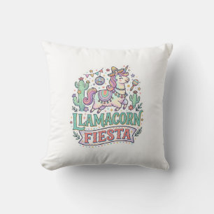 Unicorn Llamacorn Fiesta Premium Vector POD Artwor Cushion