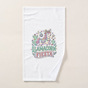 Unicorn Llamacorn Fiesta Premium Vector POD Artwor Hand Towel