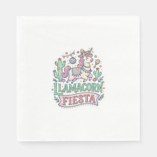Unicorn Llamacorn Fiesta Premium Vector POD Artwor Napkin