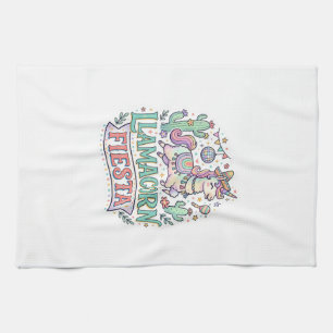 Unicorn Llamacorn Fiesta Premium Vector POD Artwor Tea Towel