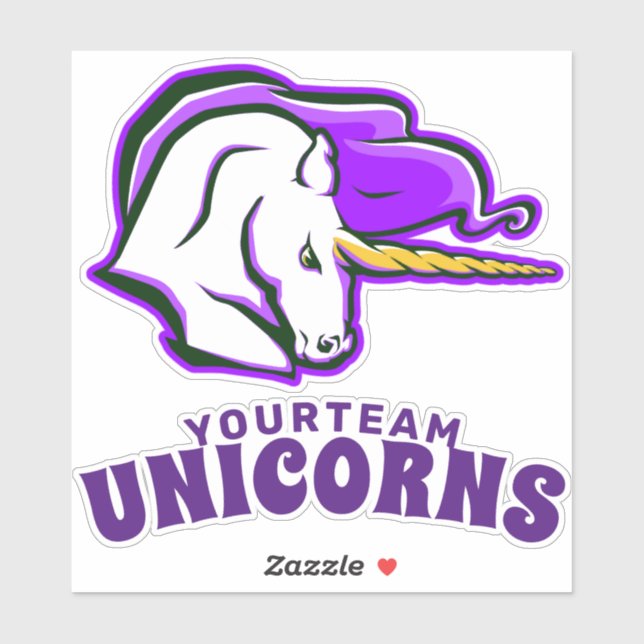 Unicorn Logo Custom  Fantasy Football Sticker (Sheet)