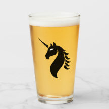 Unicorn logo drinking glass