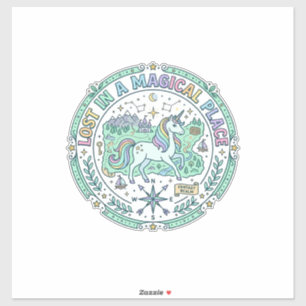 Unicorn Lost in a Magical Place Funny Print on Dem