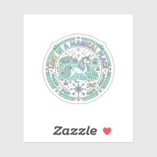 Unicorn Lost in a Magical Place Funny Print on Dem