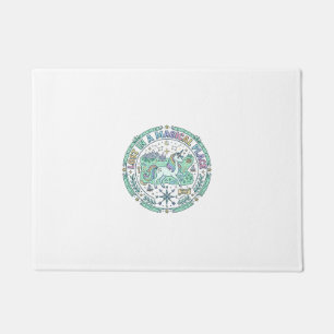 Unicorn Lost in a Magical Place Funny Print on Dem Doormat