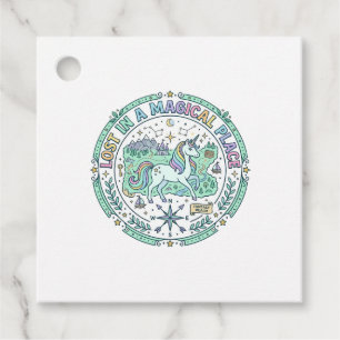 Unicorn Lost in a Magical Place Funny Print on Dem Favour Tags