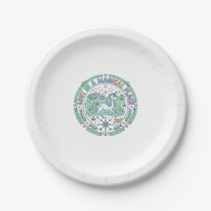 Unicorn Lost in a Magical Place Funny Print on Dem Paper Plate