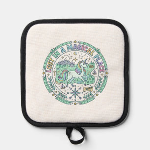 Unicorn Lost in a Magical Place Funny Print on Dem Pot Holder