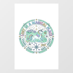 Unicorn Lost in a Magical Place Funny Print on Dem Window Cling