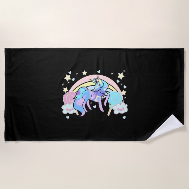Unicorn LOVE                          Beach Towel (Front)