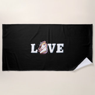 Unicorn love beach towel