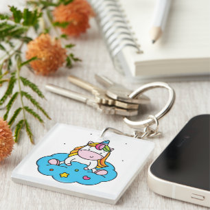Unicorn love key ring