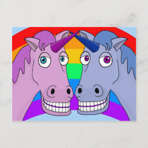 Unicorn love postcard