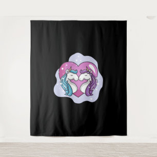 Unicorn love tapestry