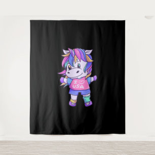 Unicorn Love USA Horse Unicorn Animal Tapestry