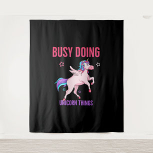 Unicorn Lover Busy Doing Unicorn Things Rainbows Tapestry