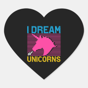 Unicorn Lover Gift I Dream of Unicorns Heart Sticker