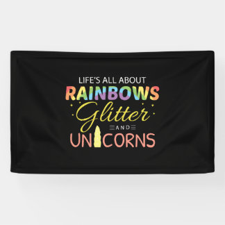 Unicorn Lover Gift Idea Rainbows Glitter Unicorns Banner