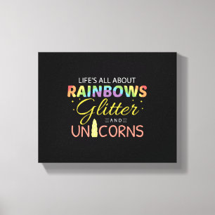 Unicorn Lover Gift Idea Rainbows Glitter Unicorns Canvas Print