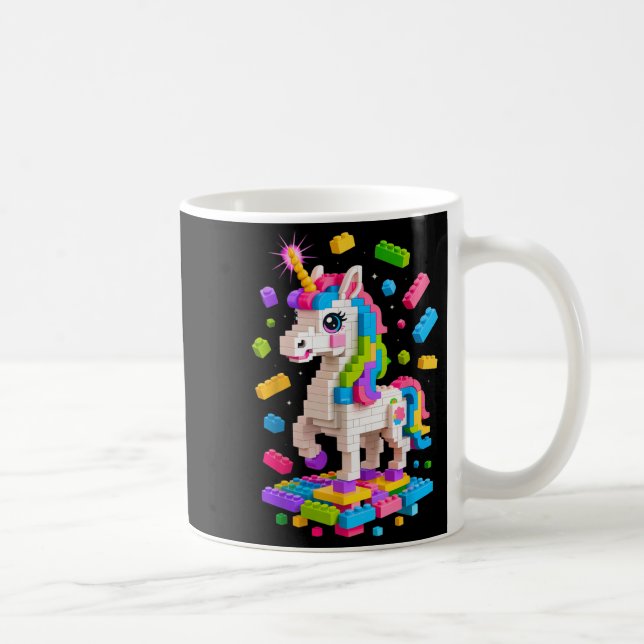Unicorn Lover Master Builder Building Bricks Block Coffee Mug (Right)