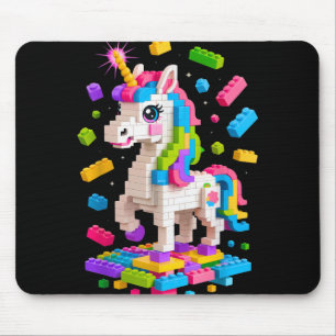 Unicorn Lover Master Builder Building Bricks Block Mouse Mat