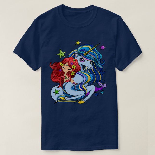 Unicorn Lover Pony Mermaid Unicorn with Mermaid Un T-Shirt (Design Front)