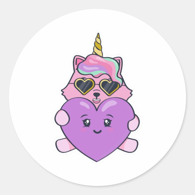 Unicorn Lovers Classic Round Sticker (Front)