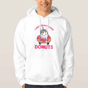 Unicorn Loves Doughnuts Unicorns Are Pink Hoodie