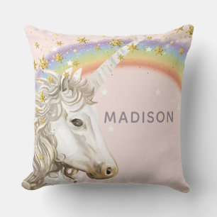 Unicorn Luxury Gold Glitter Cushion