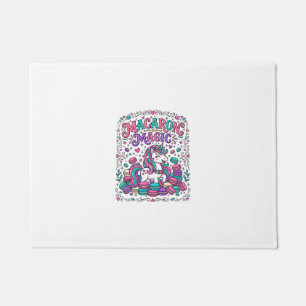 Unicorn Macaron Magic Colourful Marketplace Artwor Doormat