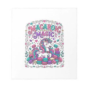 Unicorn Macaron Magic Colourful Marketplace Artwor Notepad