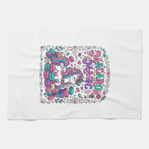 Unicorn Macaron Magic Colourful Marketplace Artwor Tea Towel