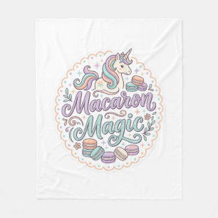 Unicorn Macaron Magic Whimsical T-Shirt Design_1 Fleece Blanket