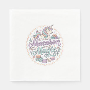 Unicorn Macaron Magic Whimsical T-Shirt Design_1 Napkin