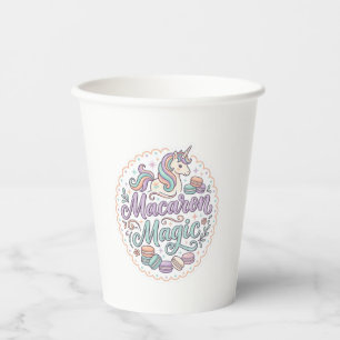 Unicorn Macaron Magic Whimsical T-Shirt Design_1 Paper Cups
