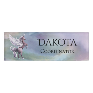 Unicorn Magic Colourful Pastel Fantasy Watercolo Name Tag