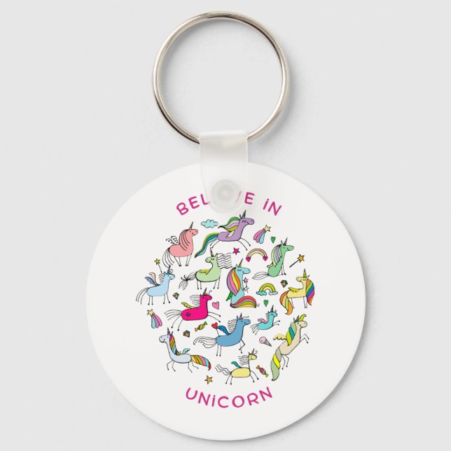 Unicorn Magic Kawaii     Key Ring (Front)