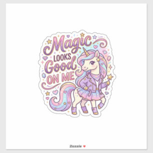 Unicorn Magic Looks Good on Me Graphic Design Whit