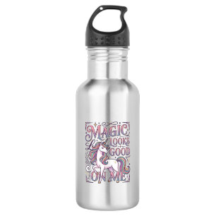 Unicorn Magic Looks Good on Me Trendy Shirt Graphi 532 Ml Water Bottle