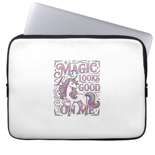 Unicorn Magic Looks Good on Me Trendy Shirt Graphi Laptop Sleeve