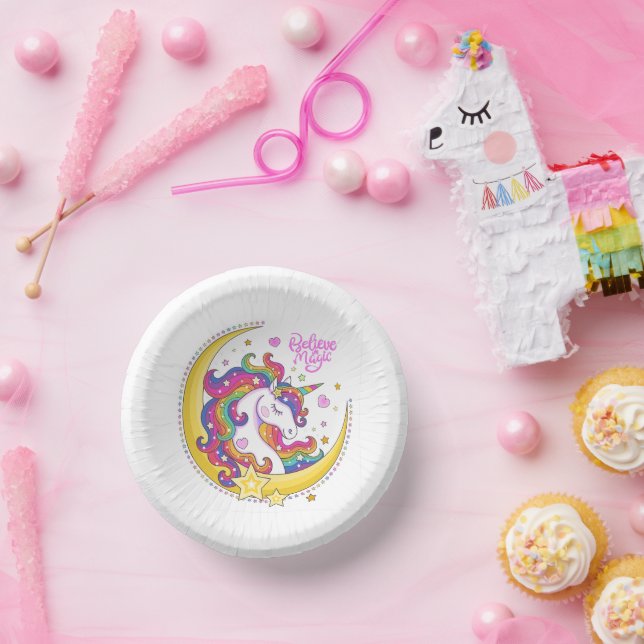 Unicorn Magic Paper Bowls Plate (Party)