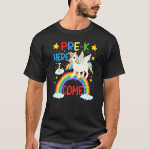 Unicorn Magic Pre K Here I Come Back To School Rai T-Shirt