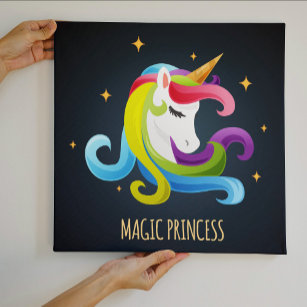 Unicorn Magic Princess Colourful Canvas Print