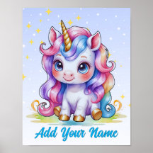 Unicorn Magic & Stars – Personalised Wall Art
