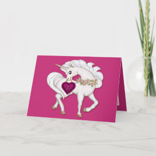 Unicorn Magic Valentine Wishes Holiday Card