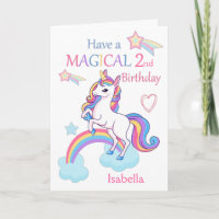 Unicorn Magical 2nd Birthday Pink