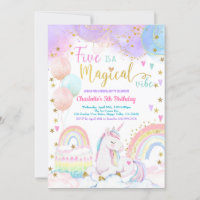 Unicorn Magical 5th Birthday Party Pastel Rainbow