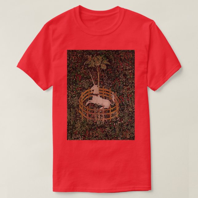 Unicorn Magical Animal Mediaeval Art T-Shirt (Design Front)