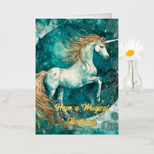 Unicorn Magical Birthday Foil Greeting Card